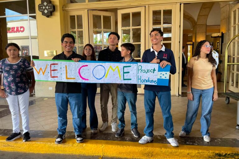 Our brothers and sisters greeting us in Tegucigalpa